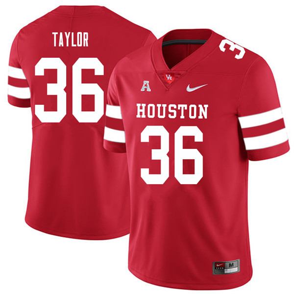 2018 Men #36 Zaire Taylor Houston Cougars College Football Jerseys Sale-Red